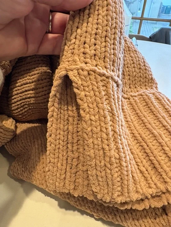 aerie Like Candy Cozy Crewneck Tan Chenille Sweater Size L - Picture 6 of 8